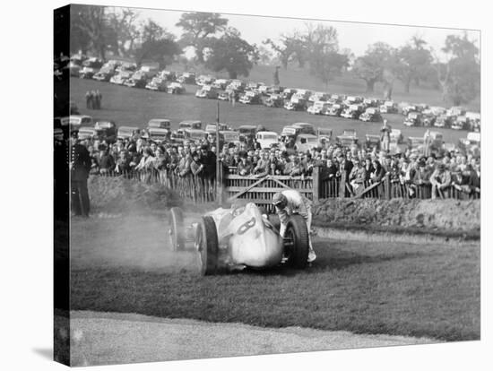 Dick Seaman with His Mercedes, Donington Grand Prix, 1938-null-Stretched Canvas