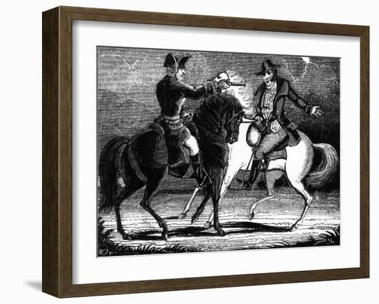 Dick Turpin Holds Up Fellow Highwayman, Tom King-null-Framed Art Print