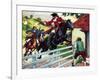 Dick Turpin's Ride to York on His Horse Black Bess-Ronald Simmons-Framed Giclee Print