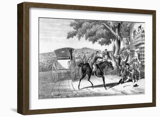 Dick Turpin Shoots Fellow Highwayman, Tom King-null-Framed Art Print