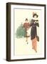 Dickens Couple Bringing Home Christmas Tree-null-Framed Art Print