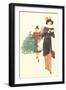 Dickens Couple Bringing Home Christmas Tree-null-Framed Art Print