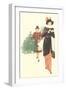 Dickens Couple Bringing Home Christmas Tree-null-Framed Art Print