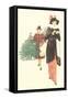 Dickens Couple Bringing Home Christmas Tree-null-Framed Stretched Canvas