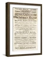 Dickens Playbill: 'A Christmas Carol' at Adelphi Theatre Royal, February 26th 1814-null-Framed Giclee Print