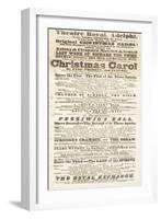 Dickens Playbill: 'A Christmas Carol' at Adelphi Theatre Royal, February 26th 1814-null-Framed Giclee Print