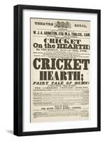 Dickens Playbill: 'The Cricket on the Hearth' at Theatre Royal, Derby, January 15th, 1846-null-Framed Giclee Print