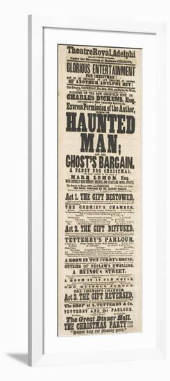 Dickens Playbill: 'The Haunted Man', at Adelphi Theatre Royal, 28th December 1848-null-Framed Giclee Print