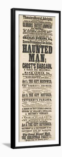 Dickens Playbill: 'The Haunted Man', at Adelphi Theatre Royal, 28th December 1848-null-Framed Giclee Print