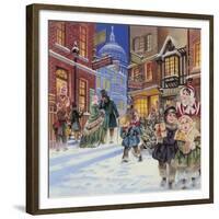 Dickensian Christmas Scene-Angus Mcbride-Framed Giclee Print