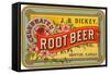 Dickey Root Beer Label-null-Framed Stretched Canvas