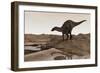 Dicraeosaurus on Desert Terrain-Stocktrek Images-Framed Art Print