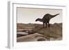 Dicraeosaurus on Desert Terrain-Stocktrek Images-Framed Art Print