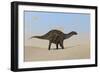Dicraeosaurus Walking across a Barren Landscape-null-Framed Art Print