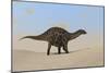 Dicraeosaurus Walking across a Barren Landscape-null-Mounted Art Print