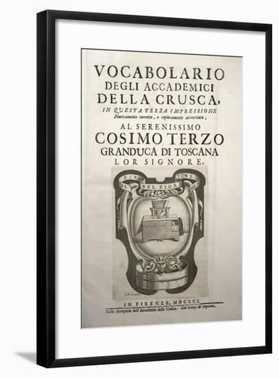 Dictionary of the Accademia Della Crusca-null-Framed Giclee Print