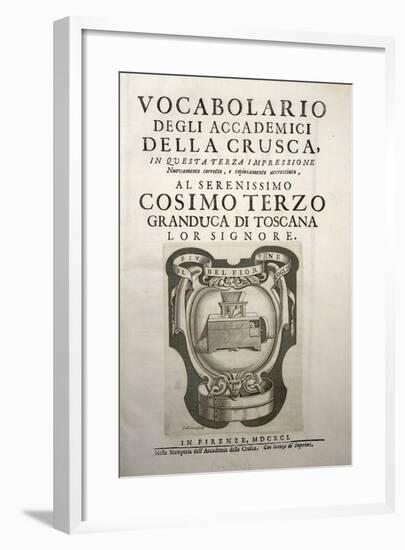 Dictionary of the Accademia Della Crusca-null-Framed Giclee Print