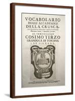 Dictionary of the Accademia Della Crusca-null-Framed Giclee Print