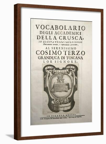 Dictionary of the Accademia Della Crusca-null-Framed Giclee Print