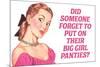 Did Someone Forget Their Big Girl Panties Funny Poster-Ephemera-Mounted Poster