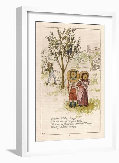 Diddlty Diddlty Dumpty the Cat Ran up the Plum Tree-Kate Greenaway-Framed Art Print