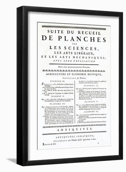 Diderot, Page from Index-null-Framed Art Print