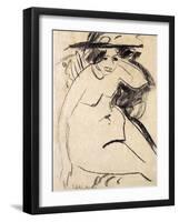 Dido with Hat-Ernst Ludwig Kirchner-Framed Giclee Print