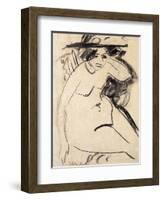 Dido with Hat-Ernst Ludwig Kirchner-Framed Giclee Print