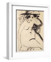 Dido with Hat-Ernst Ludwig Kirchner-Framed Giclee Print