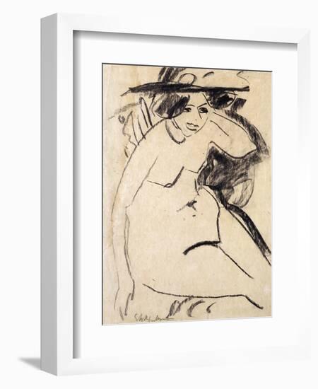 Dido with Hat-Ernst Ludwig Kirchner-Framed Giclee Print