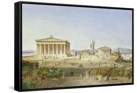 Die Akropolis Von Athen Zur Zeit des Perikles 444 V.Chr, 1851-Ludwig Lange-Framed Stretched Canvas