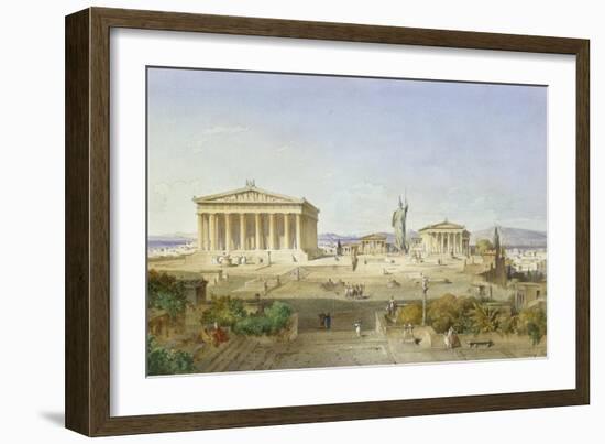 Die Akropolis Von Athen Zur Zeit des Perikles 444 V.Chr, 1851-Ludwig Lange-Framed Giclee Print