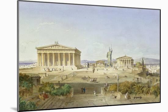 Die Akropolis Von Athen Zur Zeit des Perikles 444 V.Chr, 1851-Ludwig Lange-Mounted Giclee Print