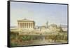 Die Akropolis Von Athen Zur Zeit des Perikles 444 V.Chr, 1851-Ludwig Lange-Framed Stretched Canvas