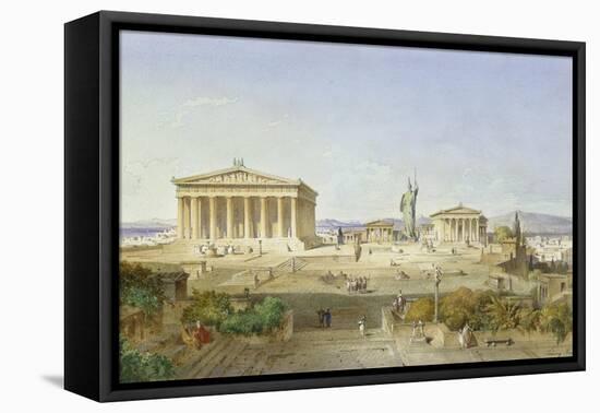 Die Akropolis Von Athen Zur Zeit des Perikles 444 V.Chr, 1851-Ludwig Lange-Framed Stretched Canvas