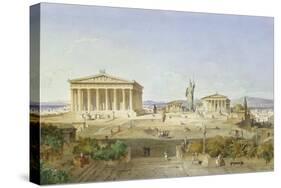 Die Akropolis Von Athen Zur Zeit des Perikles 444 V.Chr, 1851-Ludwig Lange-Stretched Canvas