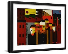 Die Arbeitsmaenner - The Workmen. Oil on canvas.-Franz Wilhelm Seiwert-Framed Giclee Print