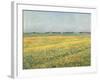 Die Ebene um Gennevilliers, Gelbe Felder (La plaine de Gennevilliers, champs jaunes). 1884-Gustave Caillebotte-Framed Giclee Print