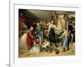 Die Fleißige Tischlerfamilie (The Diligent Carpenter Family)-Johann Baptist Reiter-Framed Giclee Print