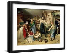 Die Fleißige Tischlerfamilie (The Diligent Carpenter Family)-Johann Baptist Reiter-Framed Giclee Print