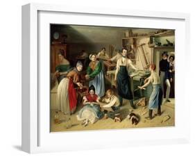 Die Fleißige Tischlerfamilie (The Diligent Carpenter Family)-Johann Baptist Reiter-Framed Giclee Print