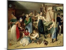 Die Fleißige Tischlerfamilie (The Diligent Carpenter Family)-Johann Baptist Reiter-Mounted Giclee Print