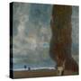 Die grosse Pappel (II) or Aufsteigendes Gewitter. Oil on canvas (1903) 100 x 100 cm.-Gustav Klimt-Stretched Canvas