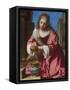 Die heilige Praxedis-Johannes Vermeer-Framed Stretched Canvas