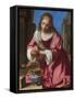 Die heilige Praxedis-Johannes Vermeer-Framed Stretched Canvas