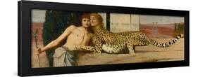 Die Kunst / Die Sphinx (Des caresses). Oil on canvas (1896) 50.5 x 151 cm.-Fernand Khnopff-Framed Giclee Print