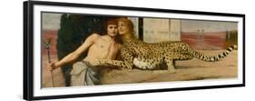 Die Kunst / Die Sphinx (Des caresses). Oil on canvas (1896) 50.5 x 151 cm.-Fernand Khnopff-Framed Premium Giclee Print