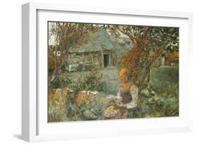 Die letzten Sonnenstrahlen. Les Dernieres Rayons. 1887-1890-Carl Larsson-Framed Giclee Print