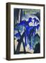 Die Mutterstute Der Blauen Pferde I., 1913. Postkarte an Else Lasker-Schueler-Franz Marc-Framed Giclee Print
