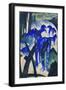 Die Mutterstute Der Blauen Pferde I., 1913. Postkarte an Else Lasker-Schueler-Franz Marc-Framed Giclee Print